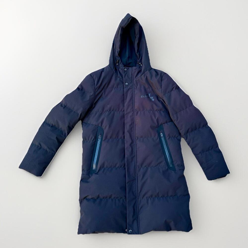 Black Bosideng Men’s Premium Goose Down Hooded Winter Parka Jacket 18a/96a Large